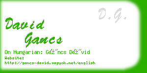 david gancs business card